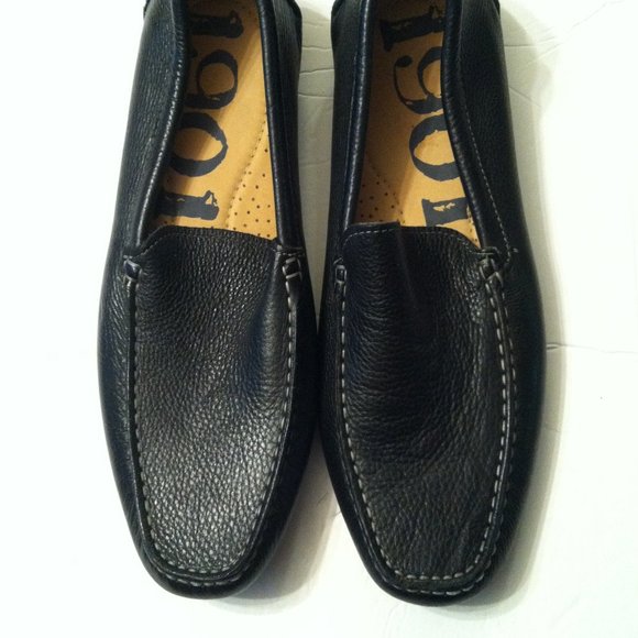 1901 MENS NEW BLACK LEATHER SLIP-ON LOAFERS SIZE: 10M main image 13